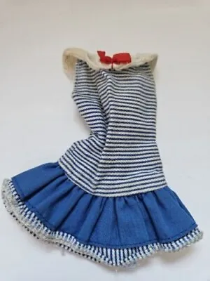 Barbie Dress White Blue Stripe W Red Bow SAILOR TYPE • $6.99