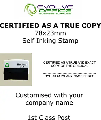 Certified As A True Copy Etc Self Inking Customised Stamp With Your Company Name • £33.15