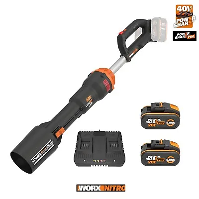 WORX NITRO 40V (2x20v) Brushless LEAFJET™ Leaf Blower + 2X Batterries & Charger • $479