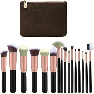 Kabuki Makeup 16PCS Professional Make Up Brushes Set Cosmetic Tool+Luxury Bag UK • £4.99