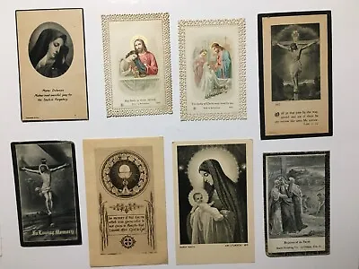 $10 • Buy Mixed Lot Of 8 Vintage Catholic Holy Cards - Funeral - Prayers - Lace Edge