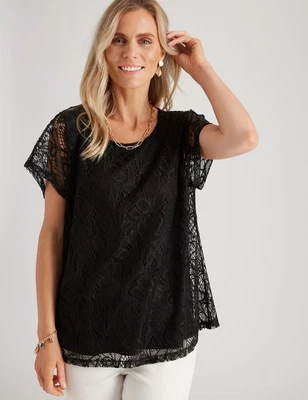 $14.76 • Buy Millers Extended Sleeve Lace Top Womens Clothing  Tops Tunic