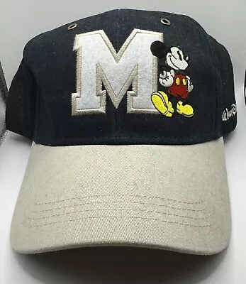 VINTAGE NEW Walt Disney World Authentic Mickey Mouse Hat Cap Blue & Tan W/ TAGS! • $8.99