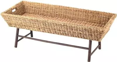 Coffee Table Cocktail PADMAS PLANTATION BASKET Abaca Rattan • $1099