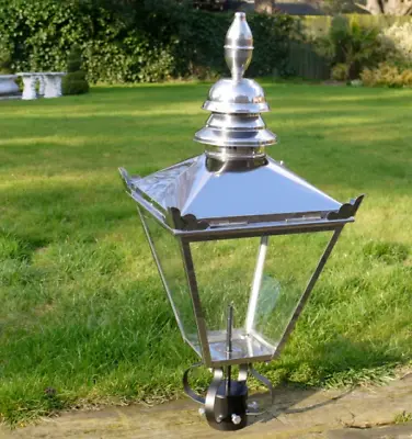 £179 • Buy Large Stainless Steel Victorian Style Garden Street Post Lantern Lamp Top Light