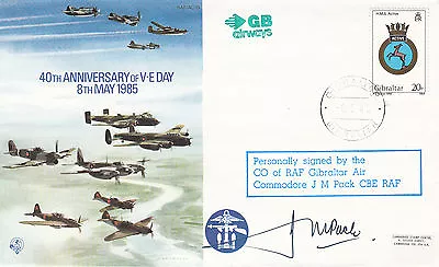 AC19 40th Anniv VE Signed  CO RAF Gibraltar Commodore J M Pack    • $6.25