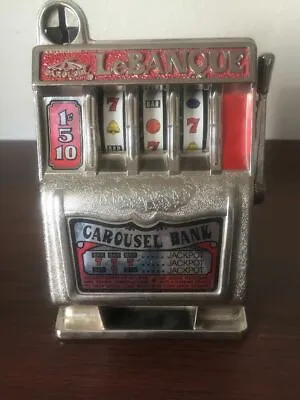 Vintage Toy Slot Machine Bank Carousel Le Banque • $14.99