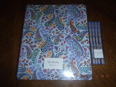 Vera Bradley Large Notebook With Gel Pens In Maddalena Paisley Soft Nwt • $4.95