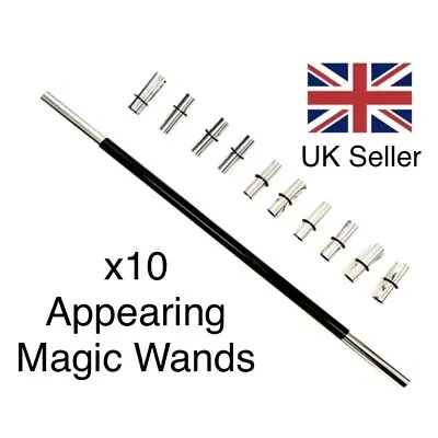 £6.59 • Buy X10 Expanding Wands Easy Magic Trick Party Bags Appearing Foil Magicians Wand UK