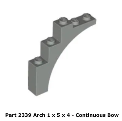 Lego 1x 2339 Light Gray Arch 1 X 5 X 4 - Continuous Bow 6074 Castle • $9.58