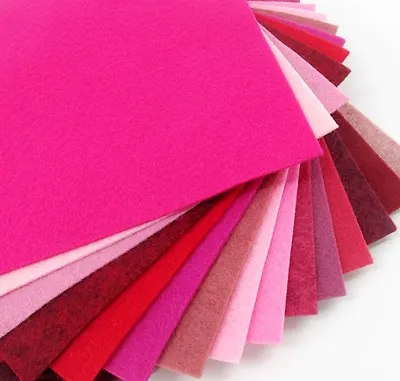 15 - 9 X12   Pink/Red Colors Collection - Merino Wool Blend Felt Sheets • $18.75