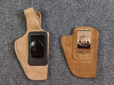 2 Vintage BIANCHI Gun Leather Suede HOLSTER  38 Special & Small Pistol  • $22.42