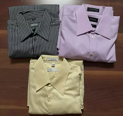 Lot Of 3 Geoffrey Beene/ Claiborne/ Kenneth Shirt 16-16.5/34-35 Wrinkle Free • $16.99