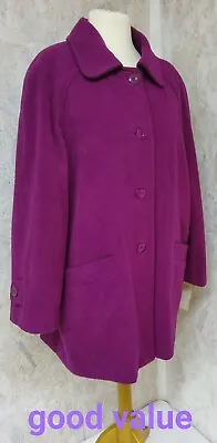 Honor Millburn Womens Wool Blend Coat UK Size 20 Dark Fuschia  Colour • $24.87