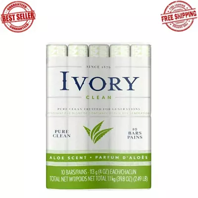 Ivory Bar Soap Aloe Scent 4.0 Oz 10 Count Body Soaps All Skin Type • $7.99