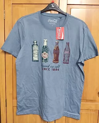 TU Coca -Cola T-Shirt Blue Size Large BRAND NEW WITH TAGS • £14.99