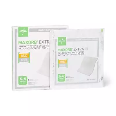 Maxorb Extra Ag+ CMC / Alginate Dressings 6  X 6 _Each • $25.99