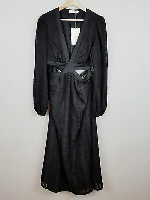 ALL ABOUT MAY Womens Size 14 Black Constance Maxi Dress NEW RRP $99.95 • $65