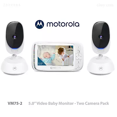 Motorola VM75-2 5 Inch Screen 2 Cameras And Remote Pan Video Baby Monitor • $79.98