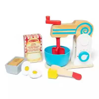 Wooden Make A Cake Mixer Set Play Food & Kitchen - Melissa & Doug 19840 • £31.95