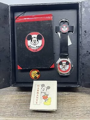 Mickey Mouse Club Fossil Watch W/Lapel Pin & Notebook - NEW • $59.99