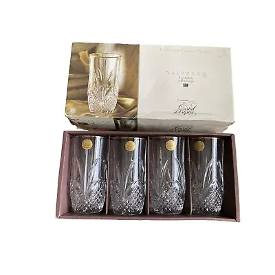 Vintage Cristal D'Arques Salzburg Gold 4 Water Goblets 12 Oz New • $49.99