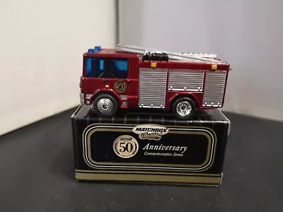 B274-matchbox Collectibles 50th Anniversary Ruby Red Dennis Fire Engine And Box • £7.99