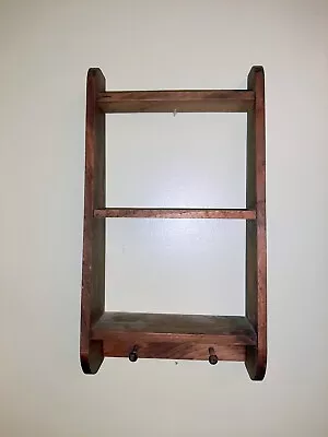 Vintage 3 Tier Wooden Wall Display Shelf Knick Knacks • $34.99