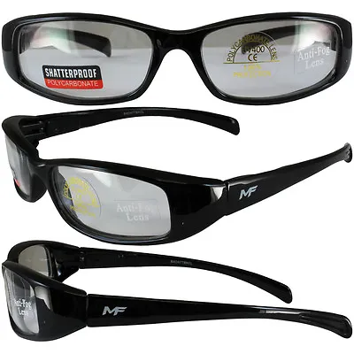 MotoFrame Bad Attitude Motorcycle Sunglasses Black Frame Clear Anti-fog Lens  • $10.99