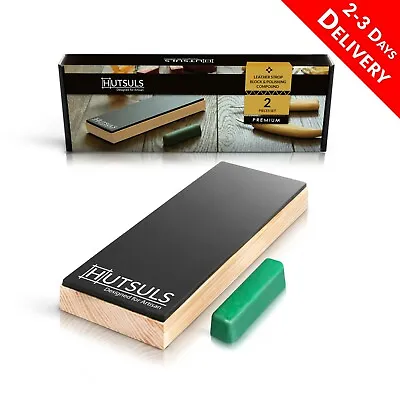 HUTSULS Leather Strop Block Kit Stropping Green Compound Honing Sharpening Knife • $19.99