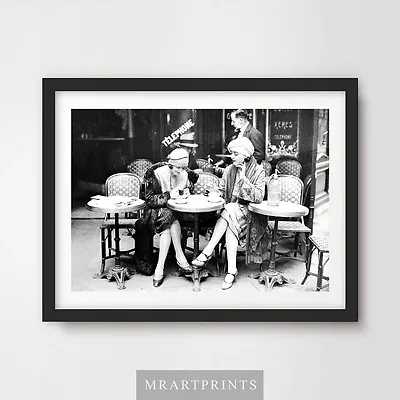 VINTAGE 1920s PARIS CAFE Art Print Poster Restaurant Coffee Photo Picture Black  • £14.99