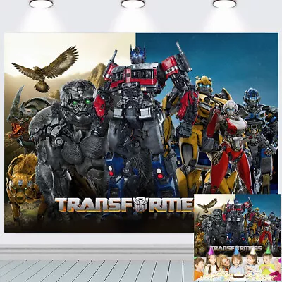 Transformers Rise Of TheBeasts Birthday Backdrop  Banner Party Supplies 7x5ft • $25.66