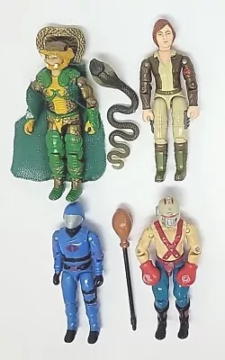 Vintage GI Joe ARAH Lot Of 4 Covergirl Cobra Commander Serpentor & Big Boa • $99