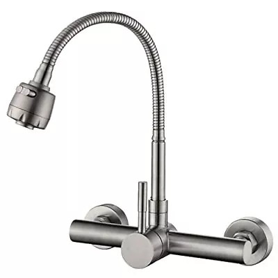 Wall Mount Kitchen Faucet One Handle 8  Inch Center Commercial Sink Faucet Wi... • $65.86