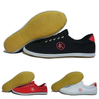 Kids Comfort Round Toe Canvas Sneaker Anti Slip Light Weight Martial Arts Shoes • $23.84