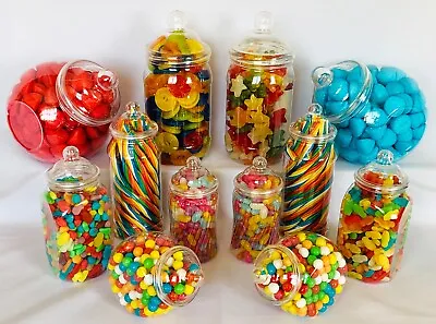12 Various Victorian Style Food Grade Plastic Sweet Jars DIY Candy Buffet Party • £18.75