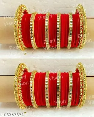 $29.67 • Buy Indian Bollywood Fashion Bridal Pearls Chuda Bangles Set Wedding Party Jewelry