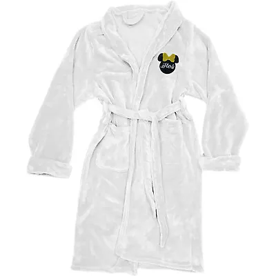 Minnie Mouse Ears  HERS  Embroidered Bathrobe Lounge Sleep Super Soft Size S/M • $37.60