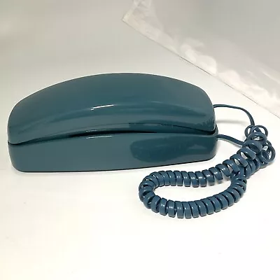 Vintage AT&T Trimline Teal Blue Green Wall Desk Phone Push Button Rare HTF Color • $19.99