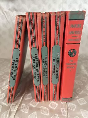 Lot Of 5 Vintage Kansas 1939 Red Hardcover School Readers By BakerBobbs-Merrill • $19.99