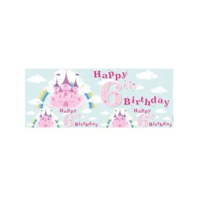 £2.59 • Buy Fairytale Princess Castle Themed 6th Birthday 2.6m Foil Banner Decorations