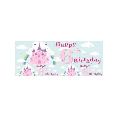 £2.59 • Buy Fairytale Princess Castle Themed 6th Birthday 2.6m Foil Banner Decorations