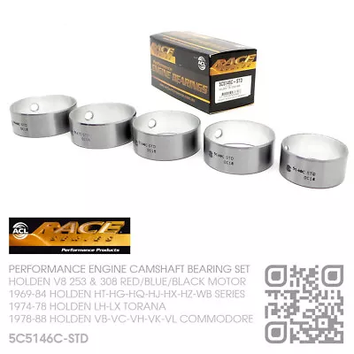 Acl Race Cam Bearings Std V8 253-308 Red Motor [holden Lh-lx Torana A9x Slr5000 • $94.50