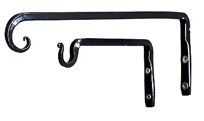 Hanging Basket Brackets Metal Plant Hooks Flower Hanger Wall Mounted Straight • £12.71