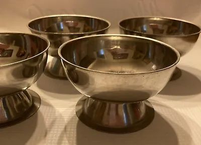 4 - Stainless Steel Dessert Sherbet Pedestal Bowls 18-8 • $15.29