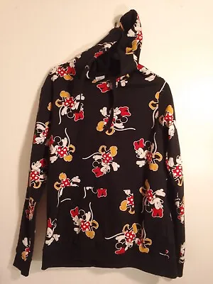 Black Minnie Mouse Hooded Jumper Womans Size 16 Disney Cotton • £19.95