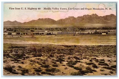 Organ Mountains New Mexico Postcard Highway Mesilla Valley Farms Las Cruces 1932 • $29.95