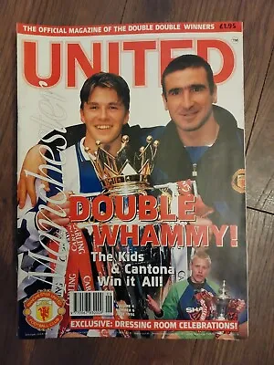 June 1996 Official Manchester United Magazine Vol 4 # 6 + Poster  Double Win • £1.49