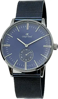 Oskar Emil Classic LINZ Quality Unisex Stainless Steel Mesh Bracelet Watch BLUE • £24.99