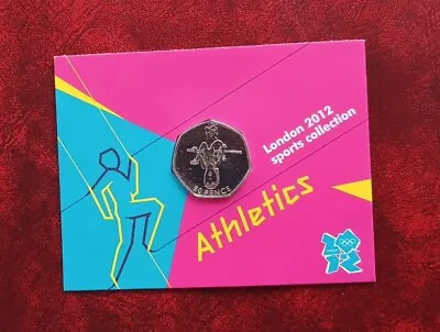 2012 London Olympic ATHLETICS 50p Coin - Certified Uncirculated In Sealed Card • £6.45